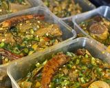 A picture of step 3 of Sea food okro soup.