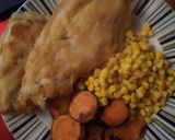 A picture of step 4 of Homemade cod and fried sweet potato with Sweetcorn.