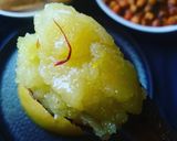 A picture of step 8 of Kesar Sheera.