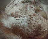 A picture of step 4 of Chocolate Swiss roll on pan.
