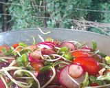 Foto del paso 4 de la receta: Pechito marinado, rabanitos, brotes de girasol, cherrys y uvas