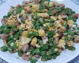 รูปขั้นตอนการทำที่ 3 ของ ถั่วฝักยาวข้าวโพดอ่อนผัดหมูสับใส่ไข่
