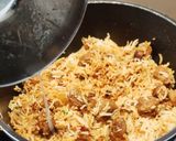 A picture of step 11 of Soya chunks, potato biryani.