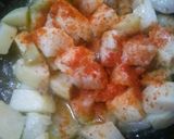 A picture of step 3 of Jeera aloo.