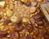 A picture of step 4 of My Smoked Sausage & BBQ Beans with Fried Potato. 😁.