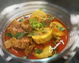 A picture of step 4 of 🥘Arvi Gosht🥘(taro or Colocasia lamb curry).