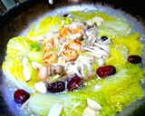 鵝油湯上鮮貝娃娃菜（創意料理）的食譜步驟3照片