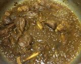 A picture of step 6 of Chane ki dal gosht with rice.
