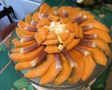 Une image de l'étape 8 de Carpaccio « soleil » melon,jambon de la forêt noire et feta grecque.