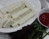 Hình bước làm 1 của món Đậu phụ tươi sốt cà chua