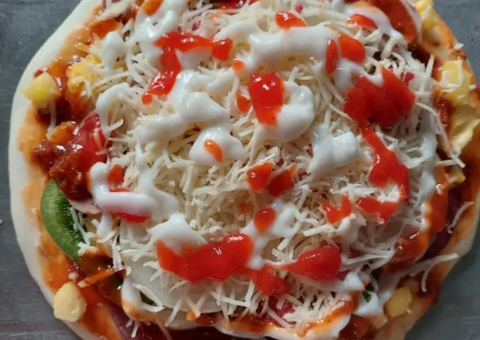 Langkah-langkah untuk membuat Cara membuat 3. Pizza tipis rumahan