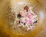 A picture of step 3 of Banana blossom(vazhaipoo poriyal) fry.