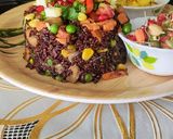A picture of step 7 of Fried Black Rice.