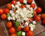 A picture of step 1 of Fusilli with Eggplant, Feta, and Cherry Tomatoes.