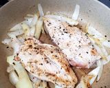A picture of step 2 of My Fried Chicken breast with Onions & Pepper Sauce. 😚.
