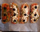 Une image de l'étape 11 de Tartines de pain aux légumes et mozzarella.