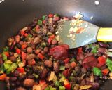 A picture of step 5 of Mexican Rice with Beans.