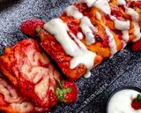 A picture of step 6 of Strawberry Babka Bread with Cream Cheese Frosting.