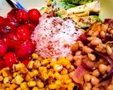 A picture of step 4 of Rice Bowl with Avocado, Corn, White Beans and Cherry Tomatoes (Vegan).