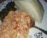 A picture of step 6 of Beaten eggs with ugali.