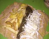 A picture of step 3 of Beef and chips wrap.