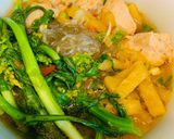 Hình bước làm 5 của món Miến sa tế giò sống cải ngồng 30 phút