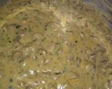 A picture of step 6 of Amadumbe with coriander mushroom sauce.