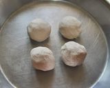A picture of step 2 of Jowar Bhakri and pithla.