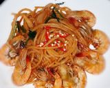 Hình bước làm 1 của món Spaghetti tôm