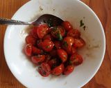 A picture of step 3 of Marinated Tomatoes with Greek Yogurt Sauce.