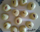 A picture of step 7 of Rasgulla stuffed Peda.