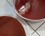 Foto langkah ke 4 dari resep Red Velvet Cheesecake (2 Telur).