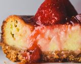 A picture of step 7 of My Summertime Baked Strawberry Cheesecake.