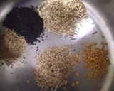 A picture of step 1 of Panch phoran Masoordal.