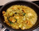 A picture of step 3 of Lauki with Prawns / Lau Chingri.