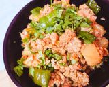 A picture of step 5 of Qeema Aloo.