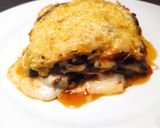 A picture of step 4 of Eggplant, Ham, and Cheese Lasagna in Air Fryer.