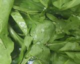 A picture of step 1 of Palak paneer.