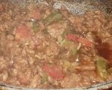 A picture of step 6 of Shimla Mirch Beef Keema.