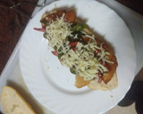 Foto del paso 2 de la receta: Bocadillo de pechuga frita con pimiento, queso y papas fritas