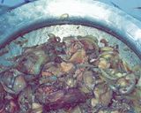 A picture of step 3 of Kaleji Masala or Liver Masala.