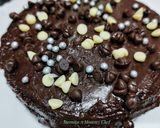 A picture of step 10 of Eggless Wheat flour Dark Chocolate Cake.