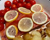 A picture of step 2 of Sumac & Lemon Trout Traybake 🍋.