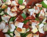 A picture of step 2 of Mango Pickle/ Avakaya.