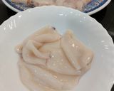 A picture of step 5 of Suquet de Monkfish, Red Shrimp, and Baby Squid with Almond and Hazelnut Picada.