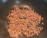 A picture of step 2 of Mapo Tofu my style.