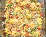 A picture of step 4 of Pizza Khandavi.