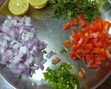 A picture of step 1 of Dragon fruit salsa.