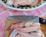 Foto del paso 1 de la receta: Alitas de pollo al horno. Guarnición: puré de camote con miel y nueces y chutney de pimiento rojo ❤️