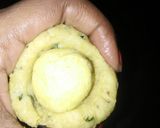 A picture of step 3 of Khoya stuffed delights.
